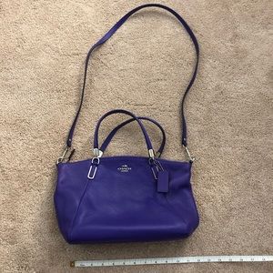 Purple Coach cross body bag
